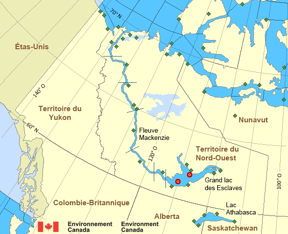 Carte des secteurs maritimes du Mackenzie - Fleuve Mackenzie