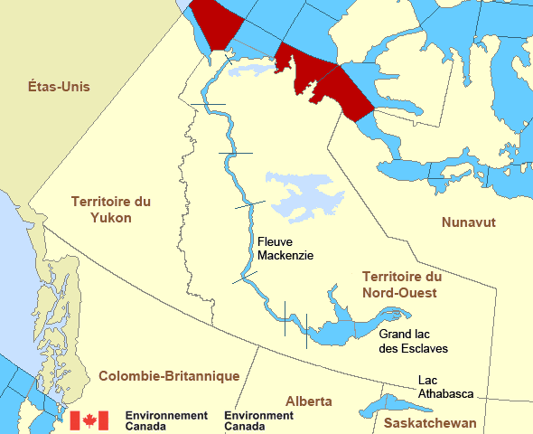 Carte des secteurs maritimes du Mackenzie - Fleuve Mackenzie